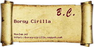 Borsy Cirilla névjegykártya